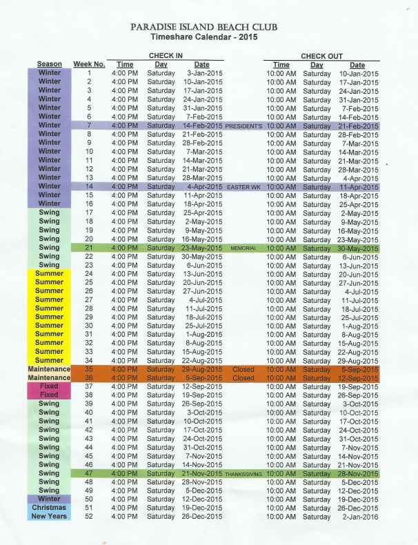 2016 Calendar and Reservation Request Form
